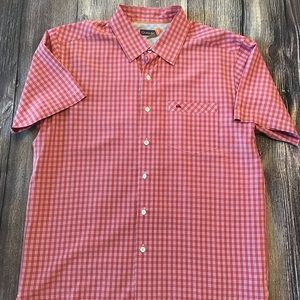 Quicksilver Men’s Medium Orange Plaid Shirt